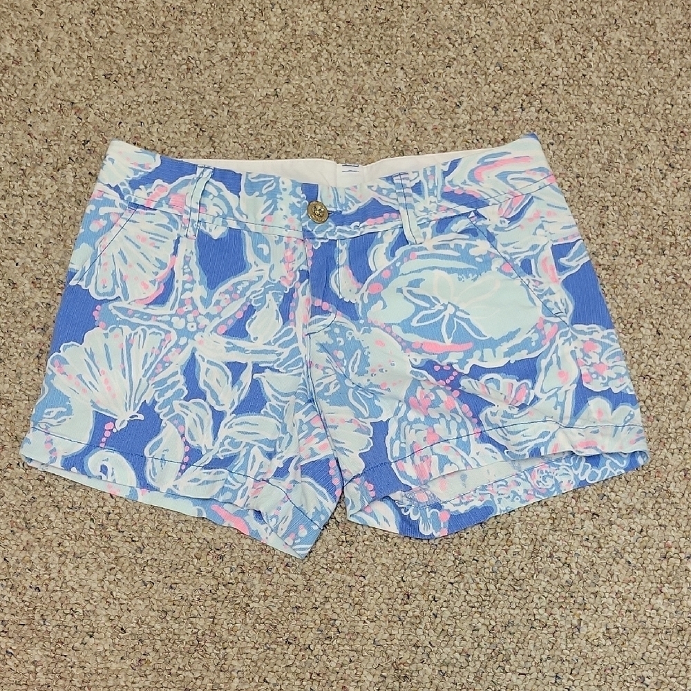 Lilly Pulitzer Callahan Blue & Pink Shorts Sz 2 colorful coastal summer